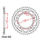 (New) Rear Sprocket - Steel 45T 525P