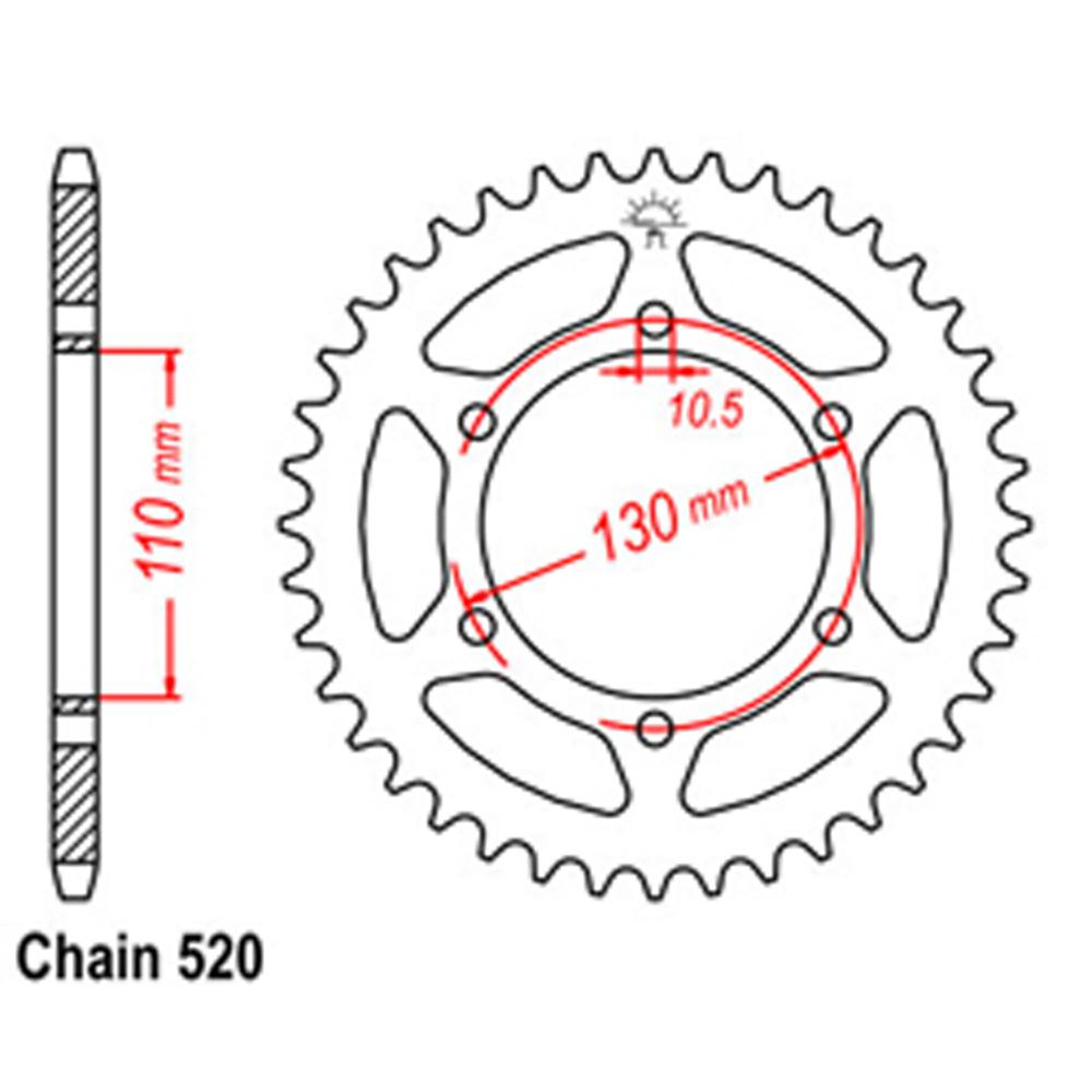 REAR SPROCKET - STEEL 41T 520P