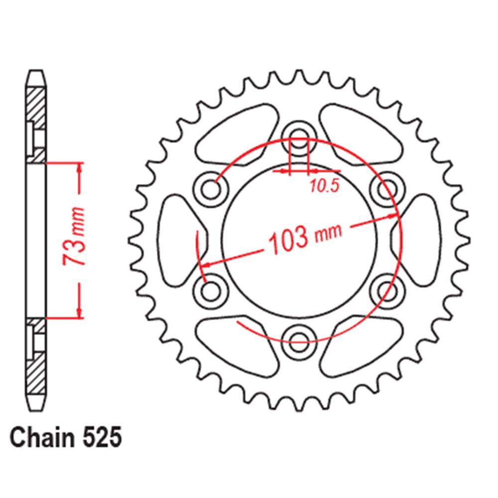 (NEW) REAR SPROCKET - STEEL 49T 525P