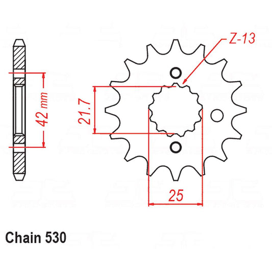 FRONT SPROCKET - STEEL W/-RUBBER CUSH 16T 530P