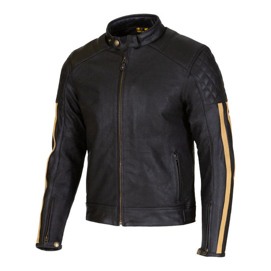 Merlin Icon D30 Perforated Leather Jacket Black/Gold