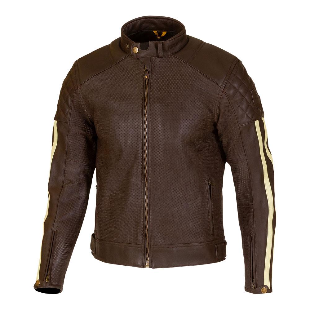 Merlin Icon D30 Perforated Leather Jacket Brown/Cream