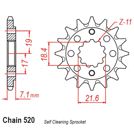 (NEW CRF250F) FRONT SPROCKET - 13T 520P