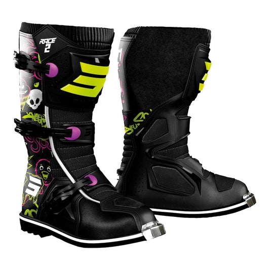 Shot Race 2 Kid Boots Cartoon Black