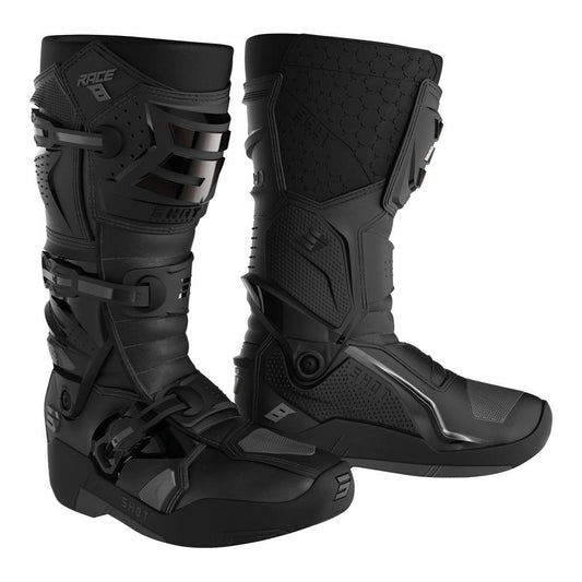 Shot Race 8 Boots Black Chrome