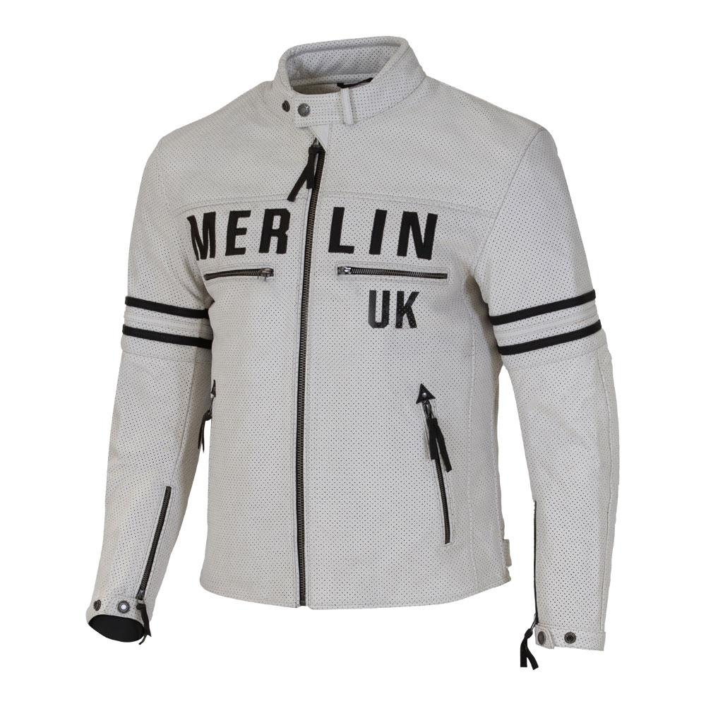 Merlin Revival D30 Perforated Leather Jacket White
