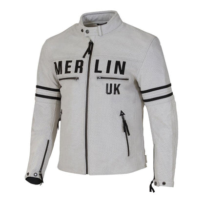 Merlin Revival D30 Perforated Leather Jacket White