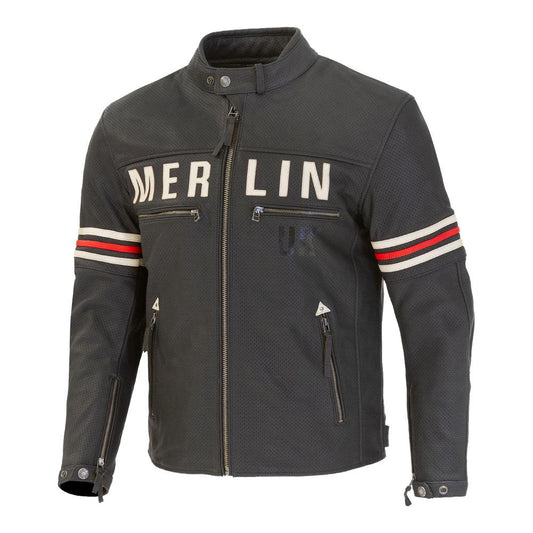 Merlin Revival D30 Perforated Leather Jacket Black/Vintage