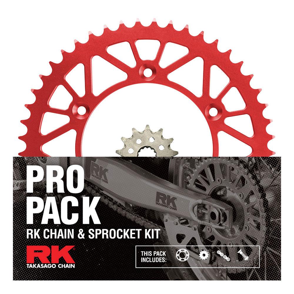 Pro Pack - RK Chain & Sprocket Kit Gold + Red 13/50 CRF450R 02-25 CRF250 22-25