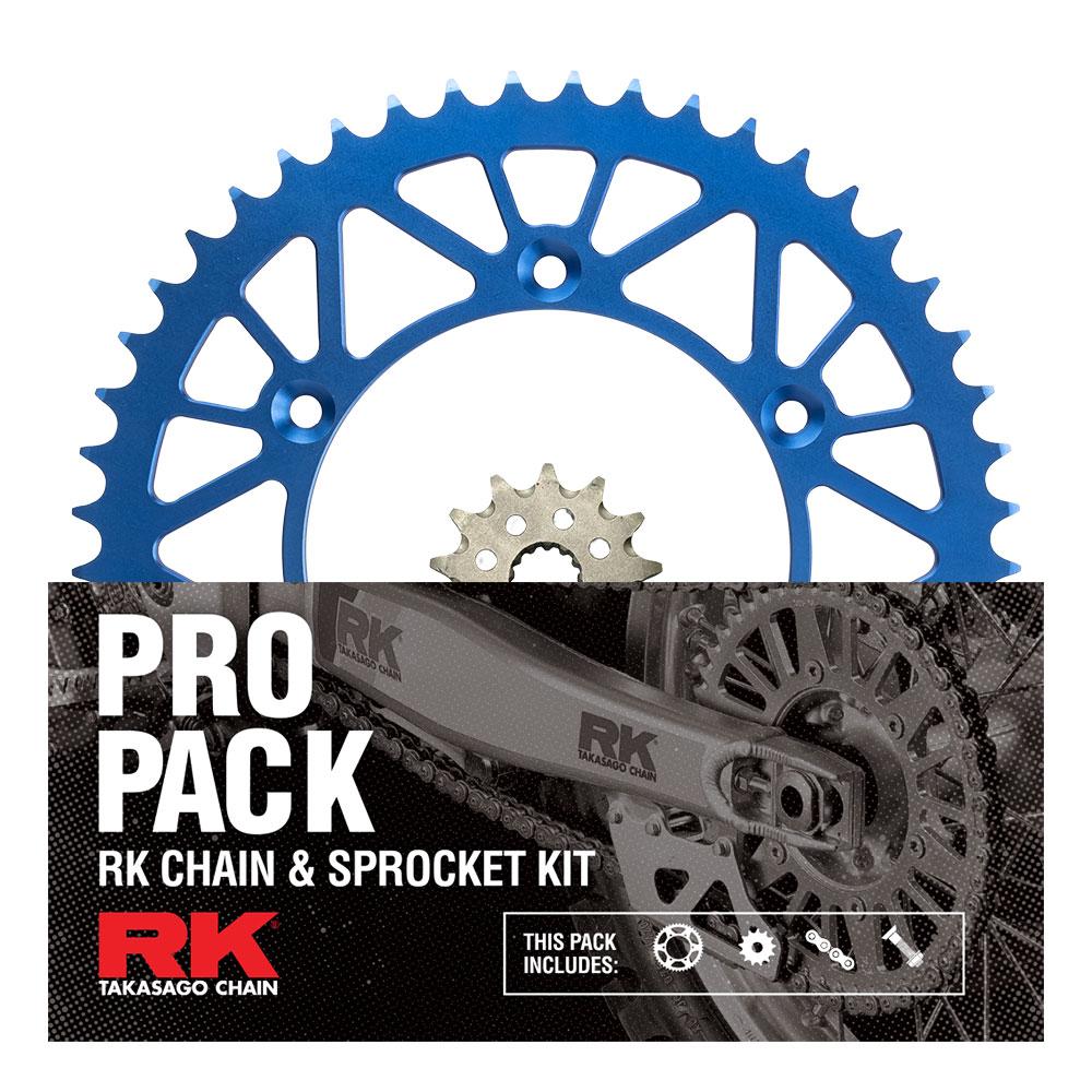 Pro Pack - RK Chain & Sprocket Kit Gold + Blue 13/50 YZ250F 01-25