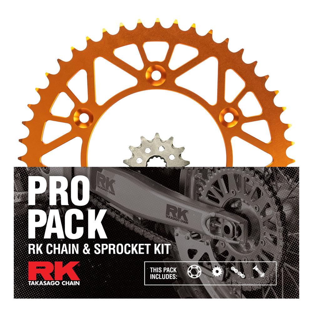 Pro Pack - RK Chain & Sprocket Kit Gold + Orange 13/52 KTM SX-F 06-25