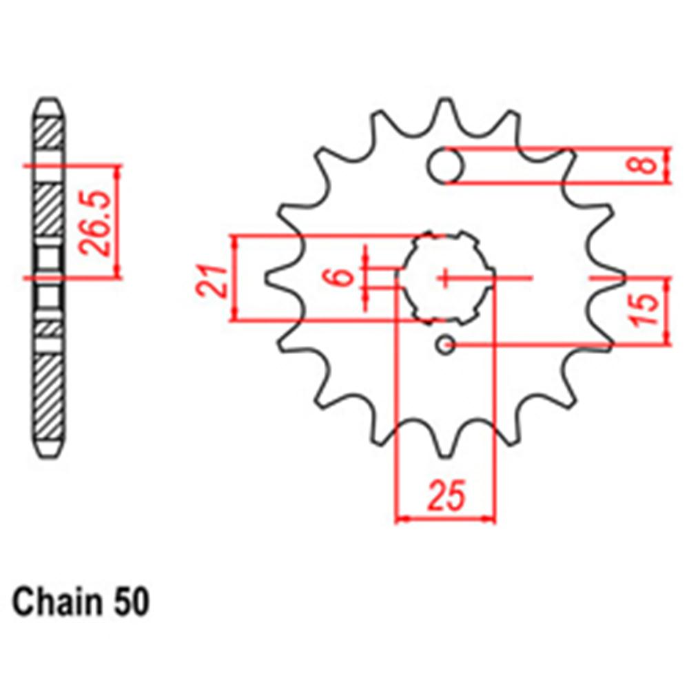 Z - FRONT SPROCKET - STEEL 15T 530P