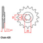 Front Sprocket - Steel 14T 420P