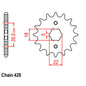 Front Sprocket - Steel 14T 428P