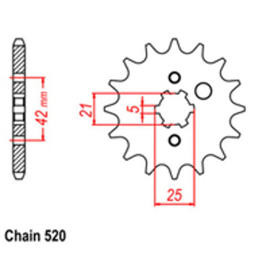 Front Sprocket Steel - 17T 520P D/D