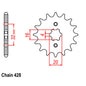 Front Sprocket - Steel 14T 428P