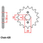Front Sprocket - Steel  13T 428P