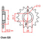 Front Sprocket Steel - 16T 520P