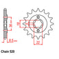 Front Sprocket - Steel 14T 520P