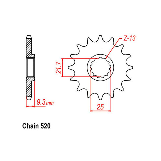 Front Sprocket - Steel 14T 520P