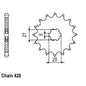 Front Sprocket - Steel 13T 428P