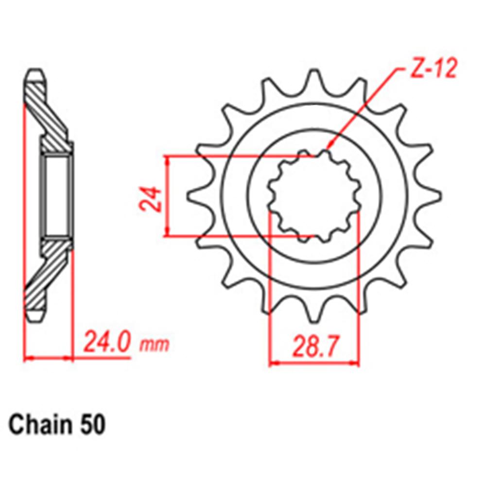 Front Sprocket Steel - 17T 530P