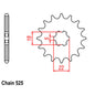 Front Sprocket - Steel 15T 525P