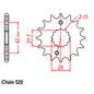 Front Sprocket Steel - 16T 520P D/D