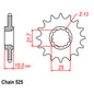 Front Sprocket - Steel 15T 525P