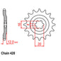 Front Sprocket - Steel 14T 428P
