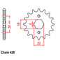 Front Sprocket - Steel 15T 428P