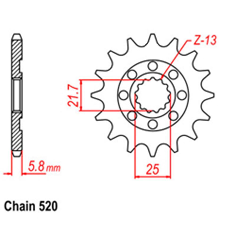 Front Sprocket - Steel  13T 520P