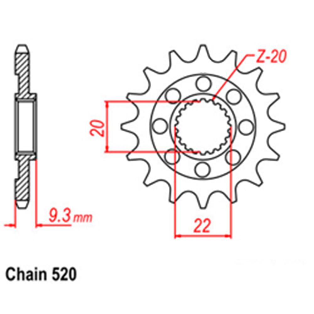 Front Sprocket - Steel 13T 520P