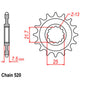 Front Sprocket Steel - 16T 520P