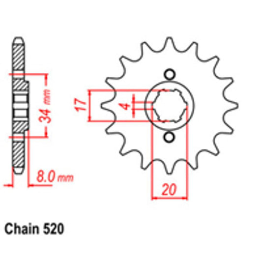 Front Sprocket - Steel 13T 520P