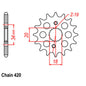 Front Sprocket - Steel 15T 420P