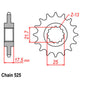 Front Sprocket - Steel 15T 525P