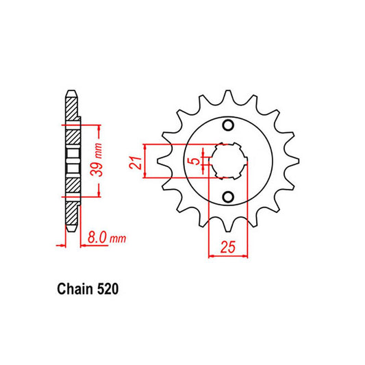 Front Sprocket - Steel 14T 520P