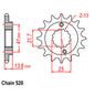 Front Sprocket Steel - 16T 520P