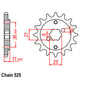 Front Sprocket - Steel 15T 525P