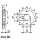 Front Sprocket - Steel 15T 525P