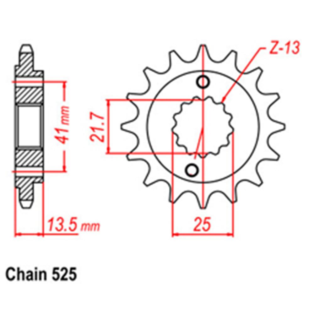 Front Sprocket Steel - 16T 525P