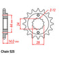 Front Sprocket Steel - 16T 525P