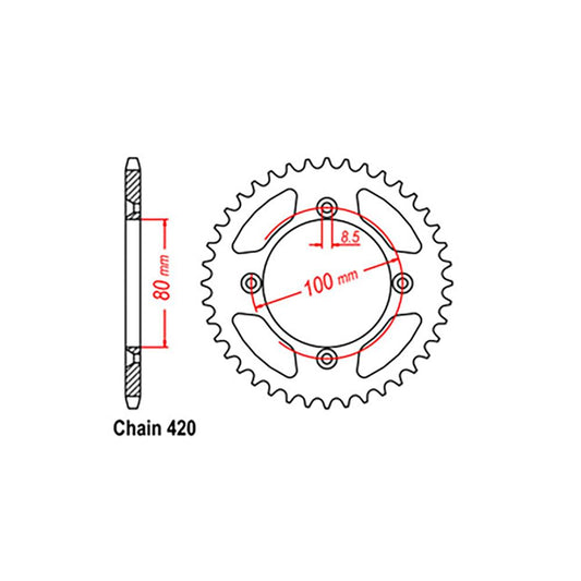 REAR SPROCKET - STEEL 38T 420P
