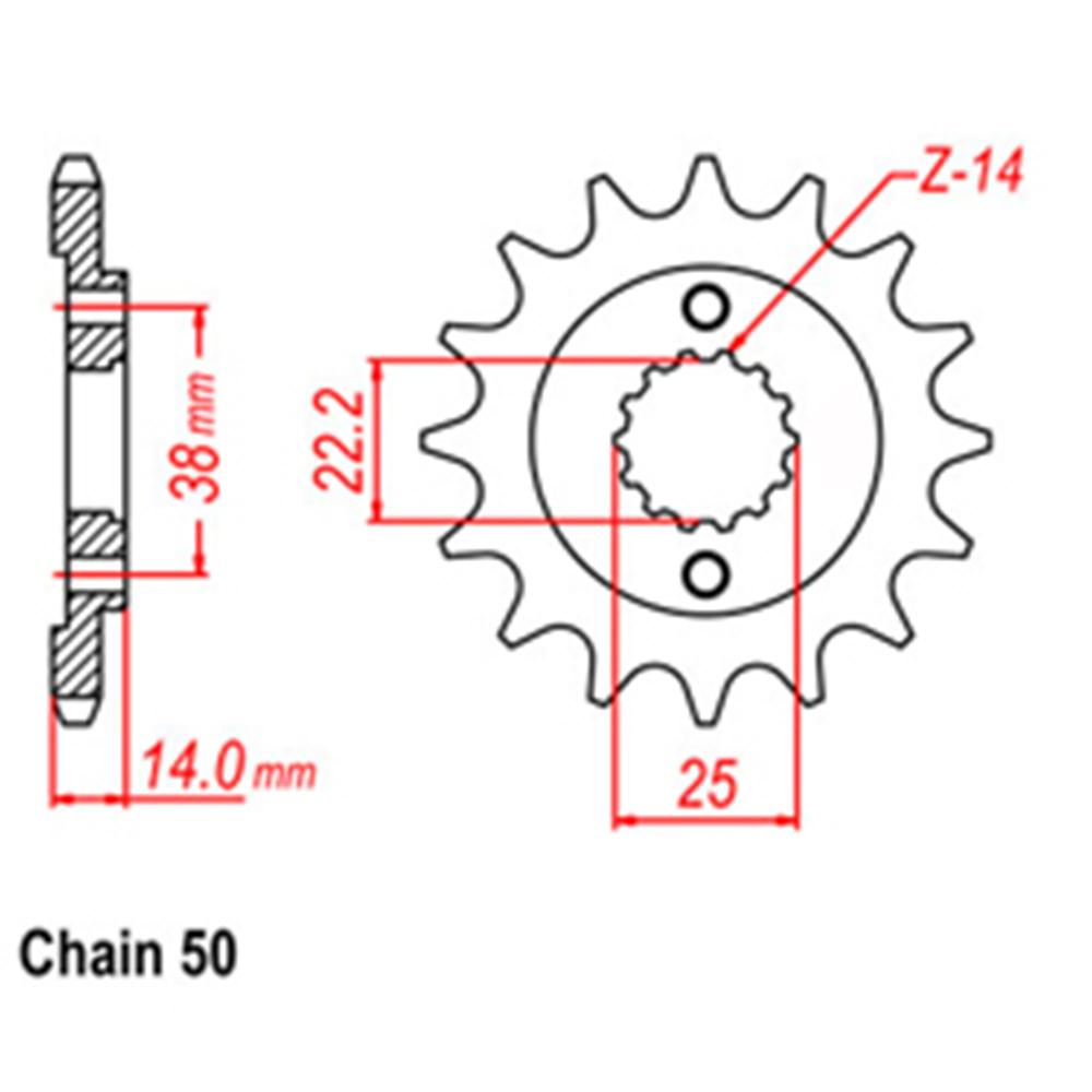 Z - FRONT SPROCKET - STEEL 15T 530P