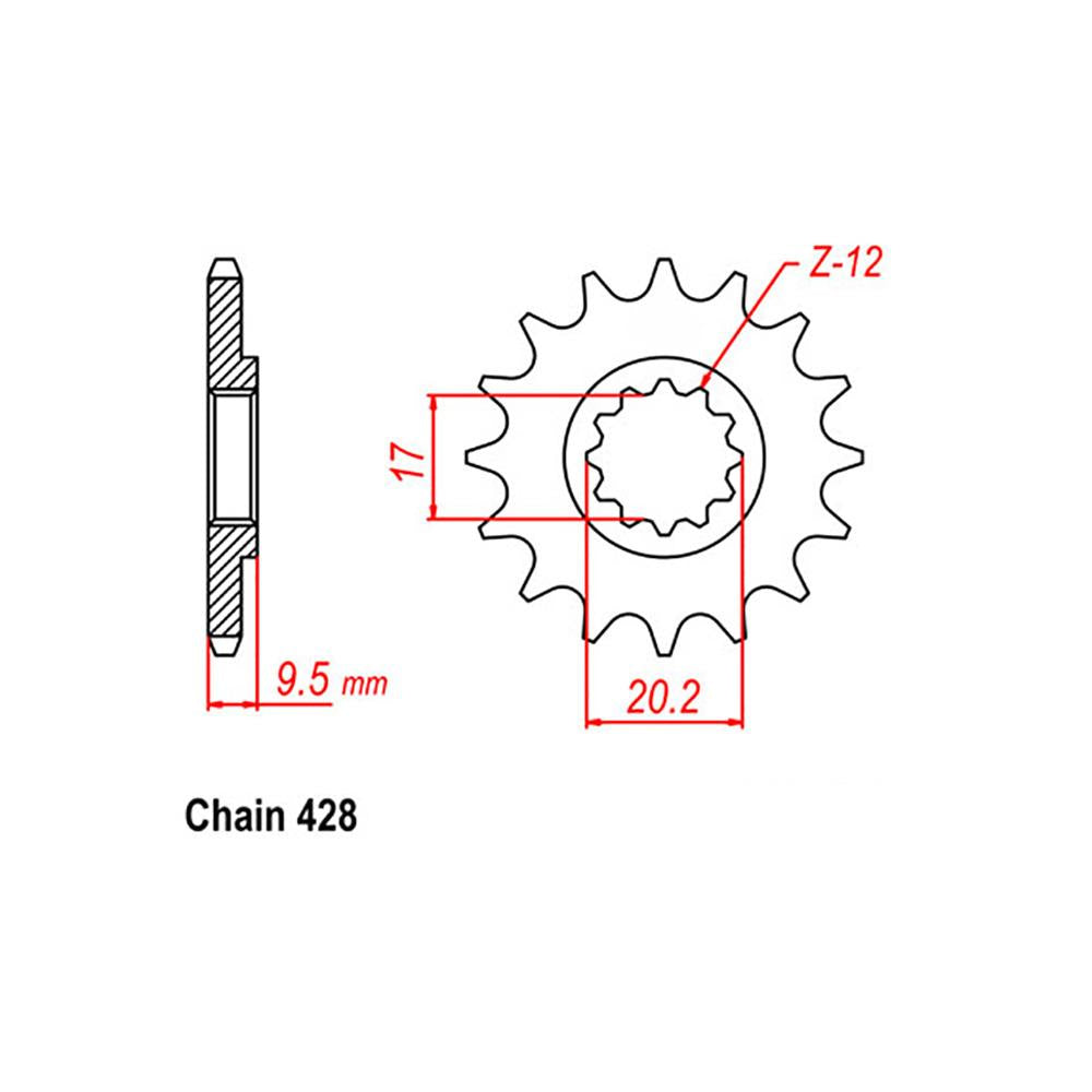 Front Sprocket - Steel 13T 428P