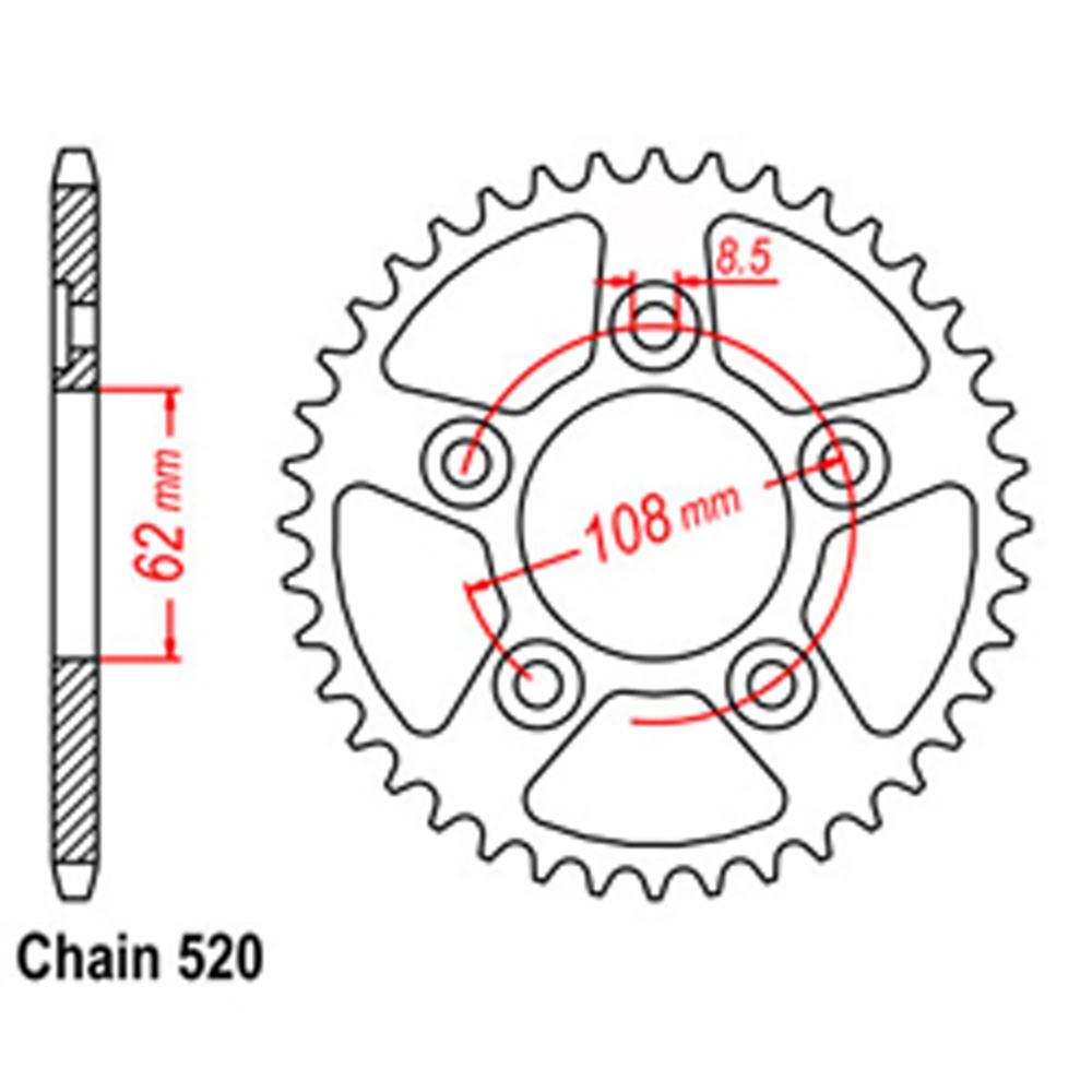 Z - REAR SPROCKET - STEEL 41T 520P