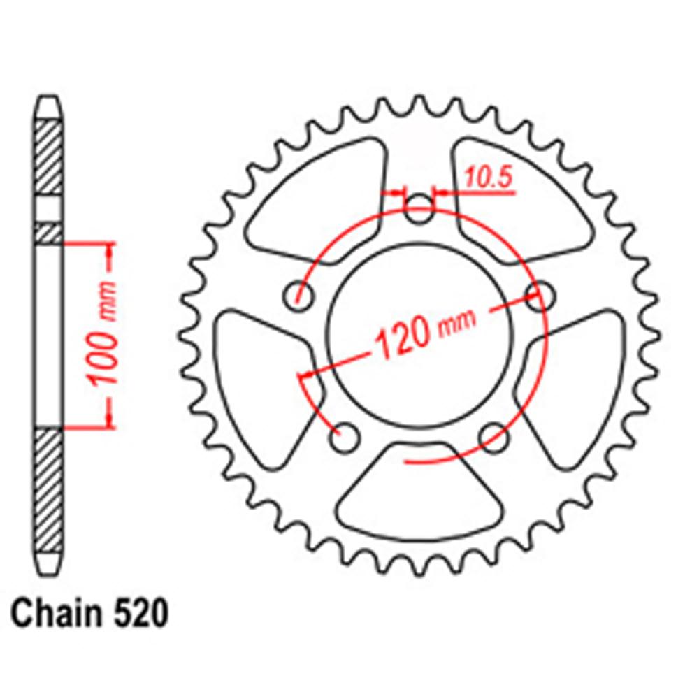 Z - REAR SPROCKET - STEEL 40T 520P