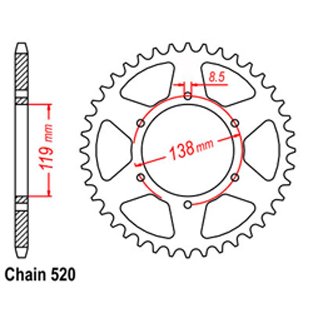 Z - REAR SPROCKET - STEEL 48T 520P