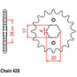 Front Sprocket Steel - 17T 428P